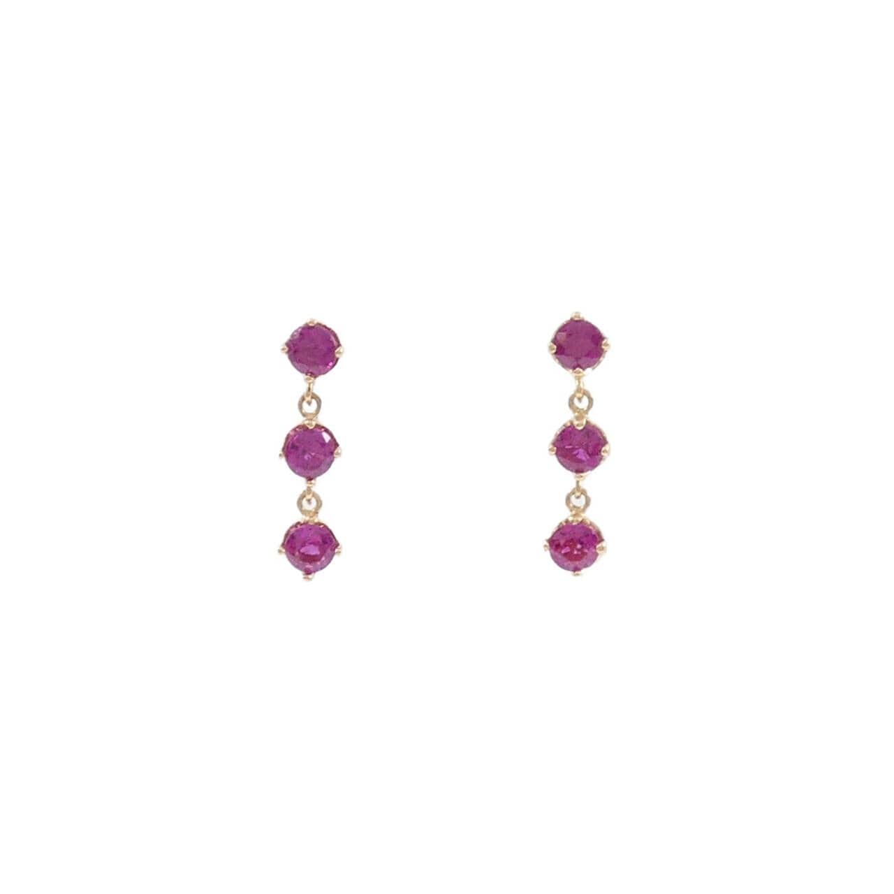 K18PG ルビー ピアス 0.50CT