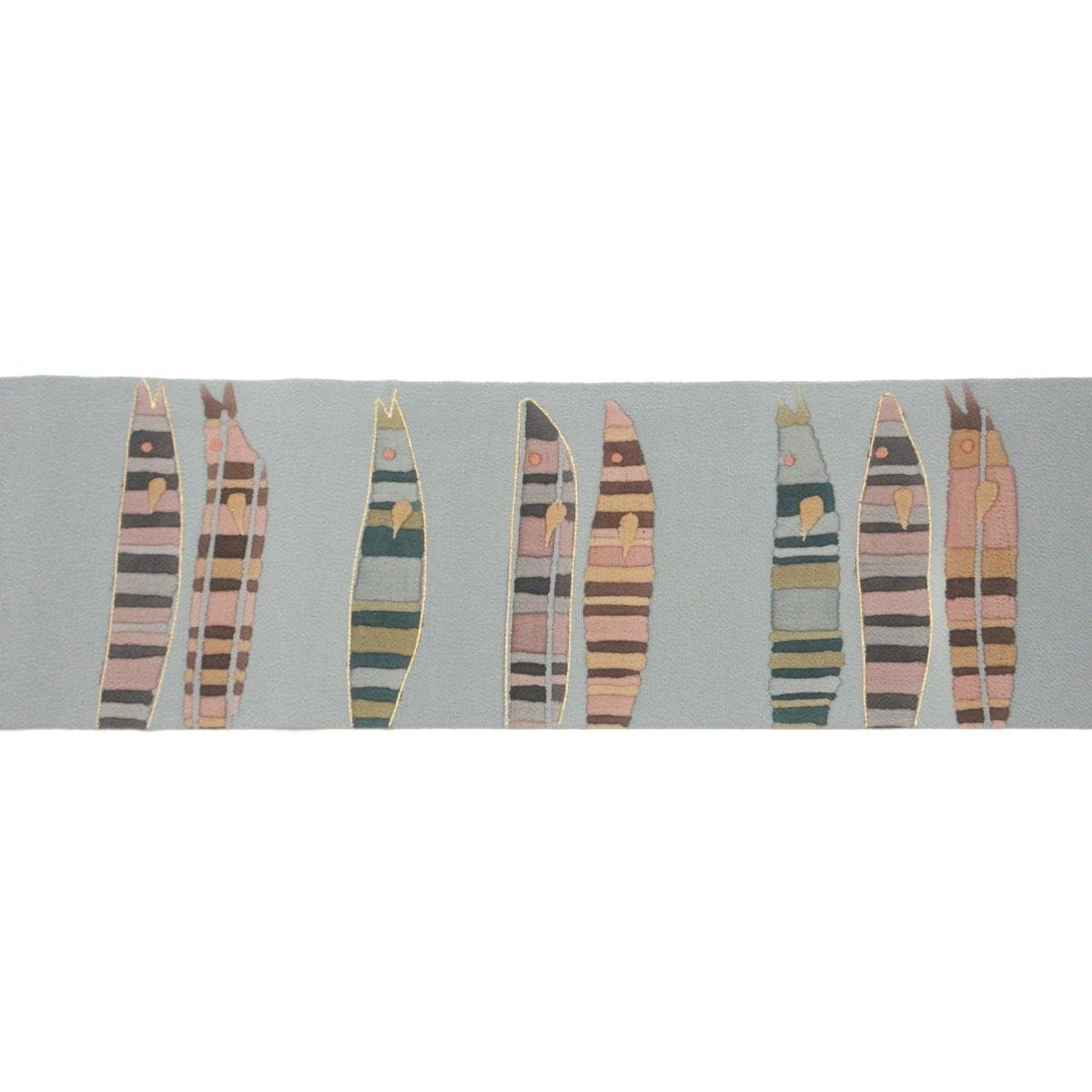 名古屋帯　ちりめん染帯　全通柄