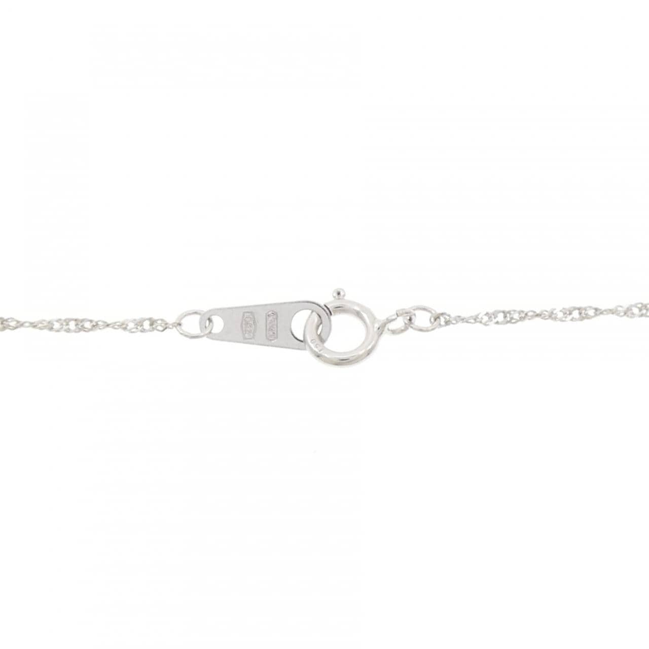 K18WG/750WG クローバー ダイヤモンド ネックレス 0.18CT