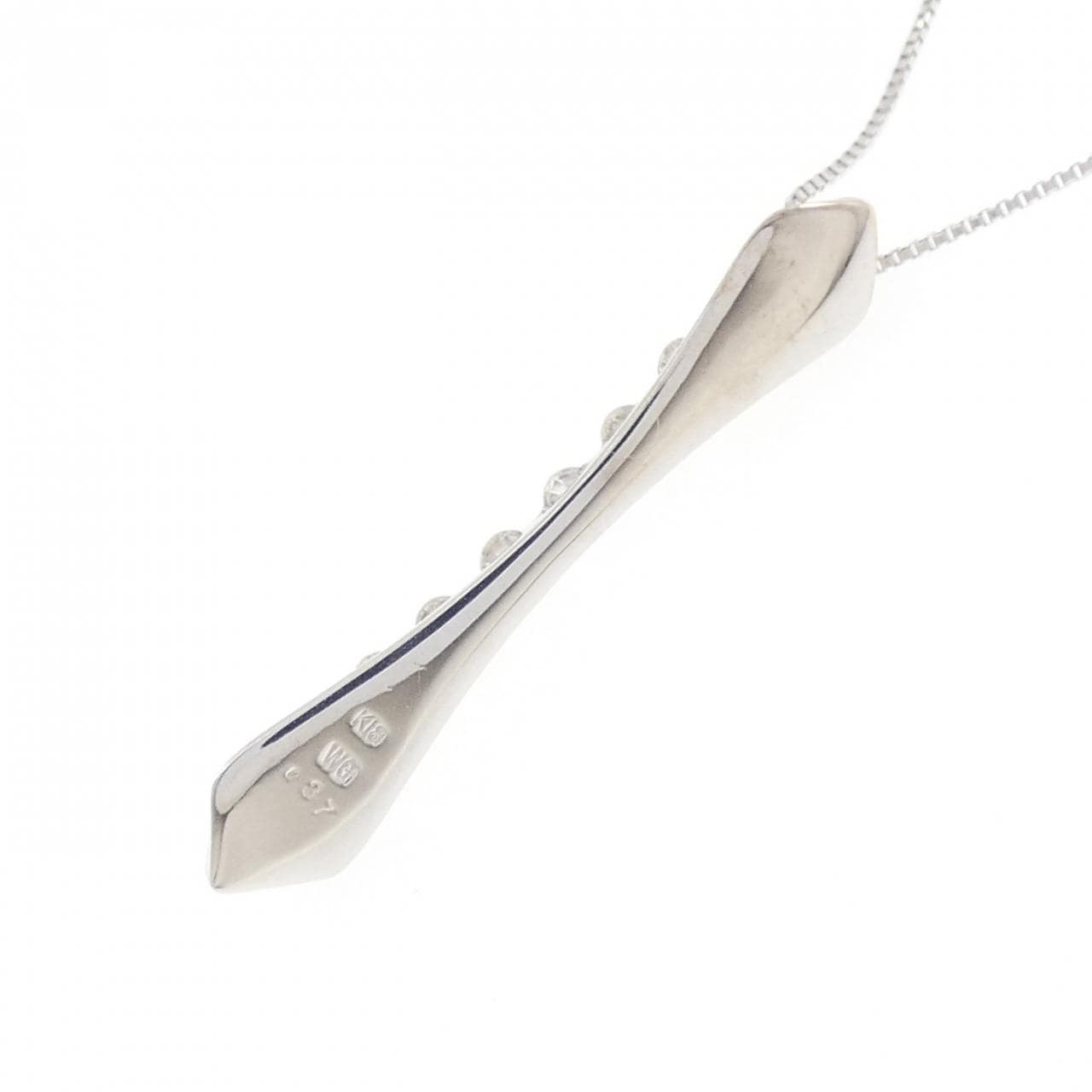 K18WG ダイヤモンド ネックレス 0.37CT