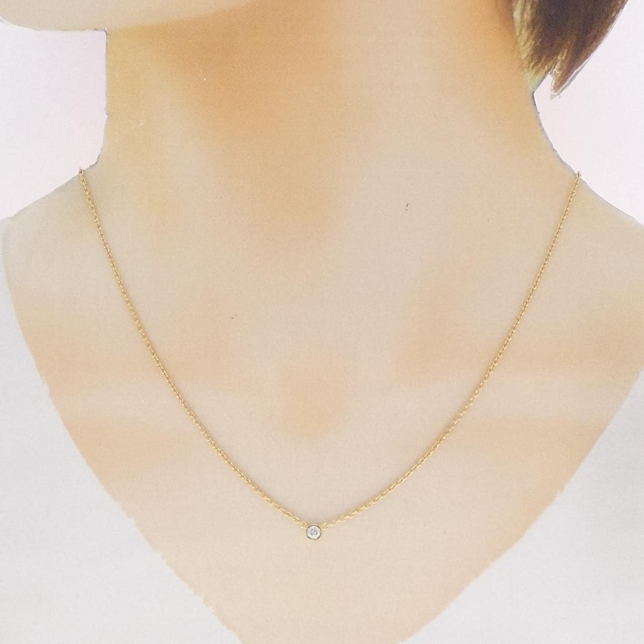 K18YG ダイヤモンド ネックレス 0.10CT