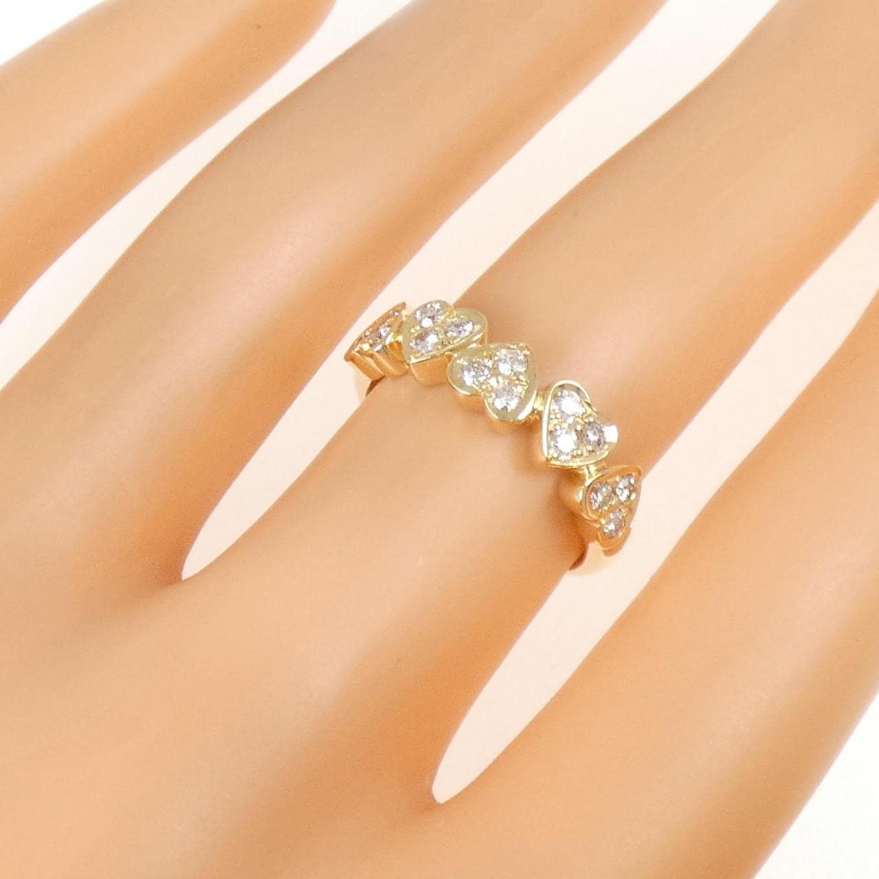 K18YG ハート ダイヤモンド リング 0.35CT