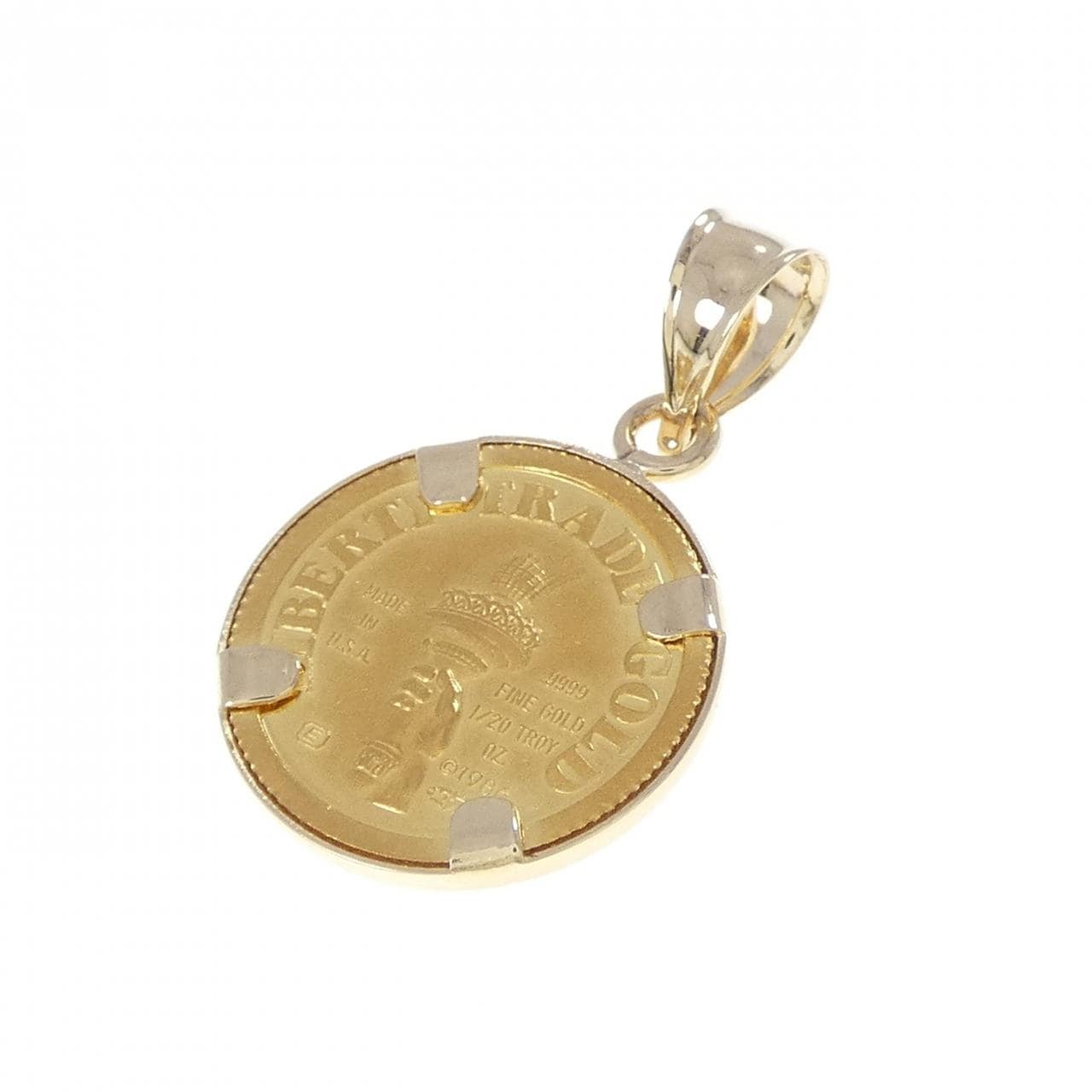 K14YG(枠) コイン ペンダント