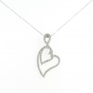K18WG ハート ダイヤモンド ネックレス 1.00CT