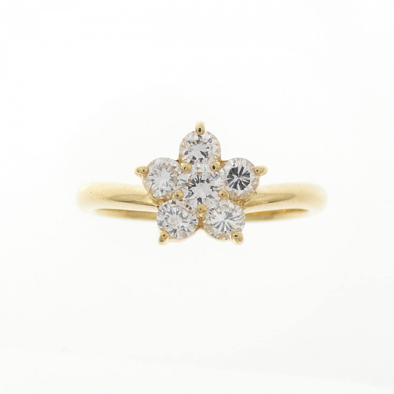 K18YG フラワー ダイヤモンド リング 0.50CT