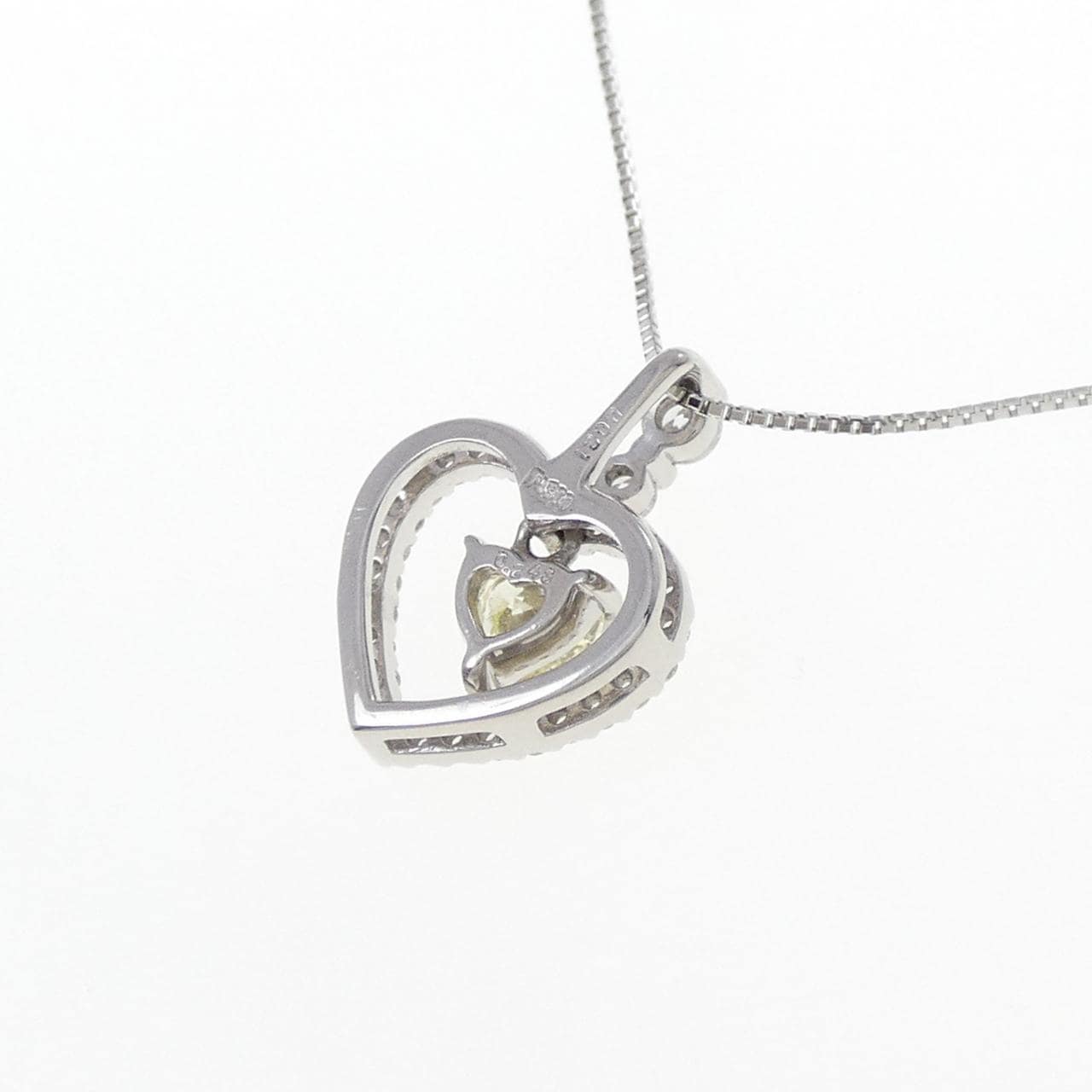 PT900/PT850 ハート ダイヤモンド ネックレス 0.243CT
