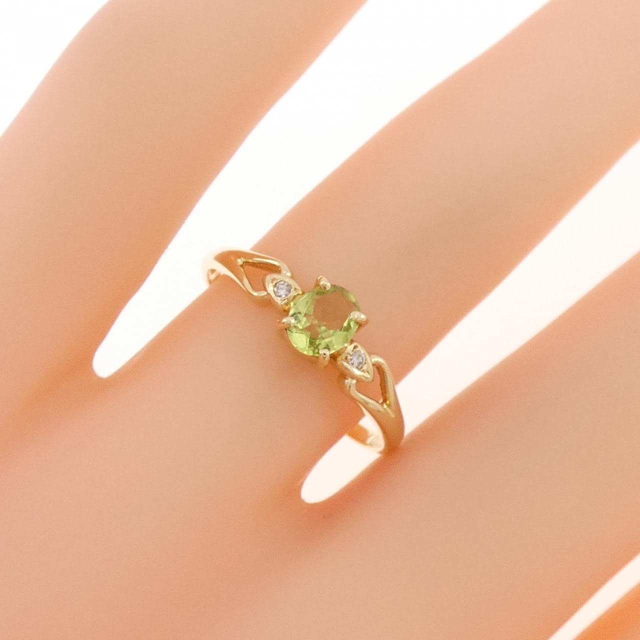 K18YG ペリドット リング