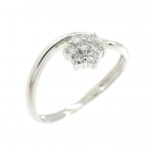 PT900 フラワー ダイヤモンド リング 0.14CT