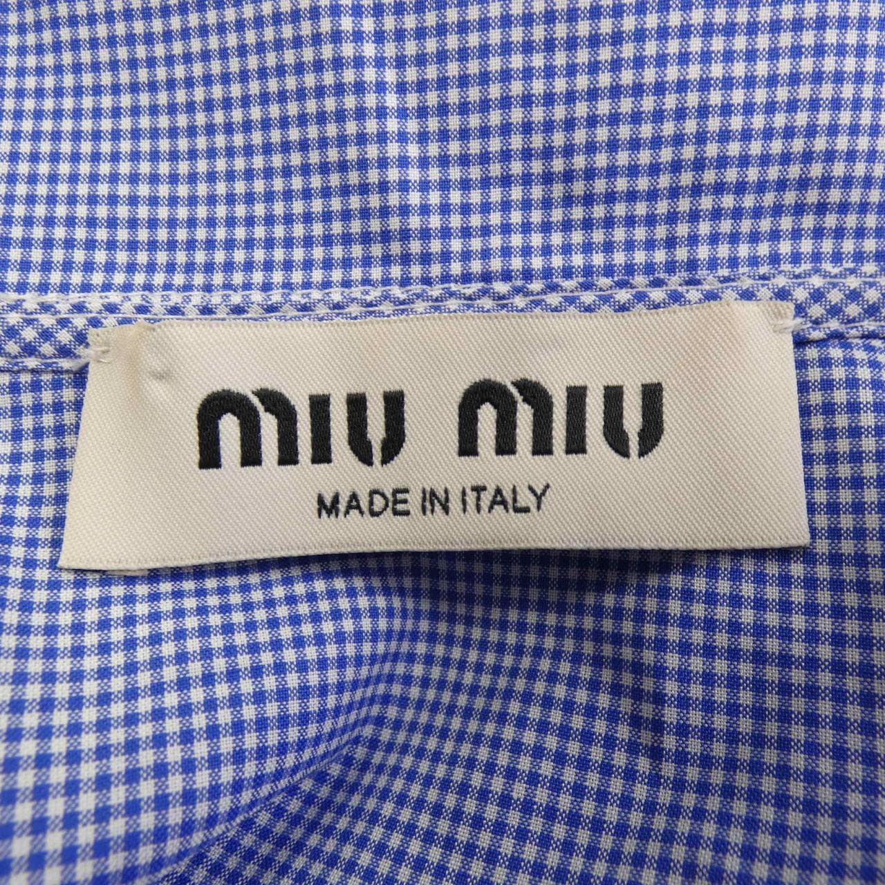 ミュウミュウ MIU MIU ギンガム シャツ MK2016 SOOO 187G S／Sシャツ