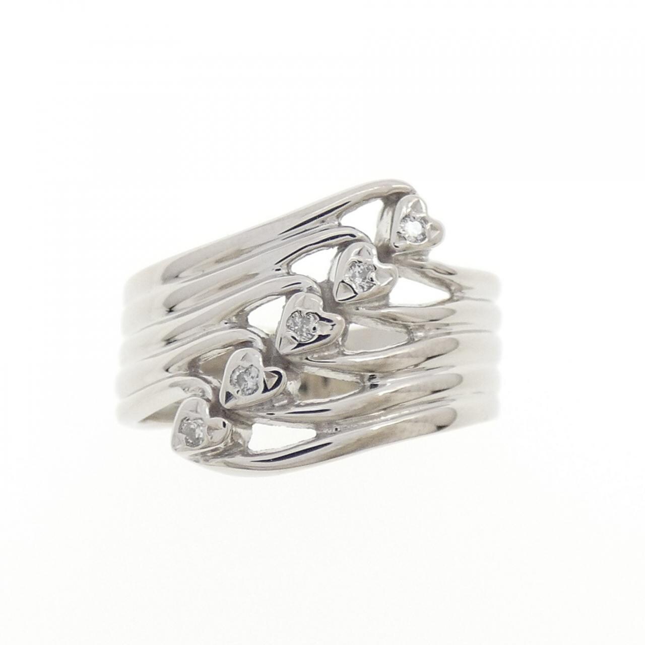 PT900 Heart Diamond Pinky Ring