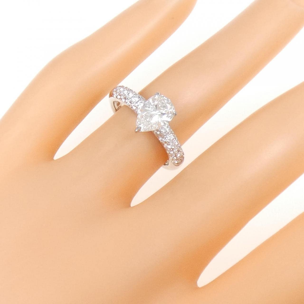 PT Diamond Ring 1.011CT H SI2 Pear Shape