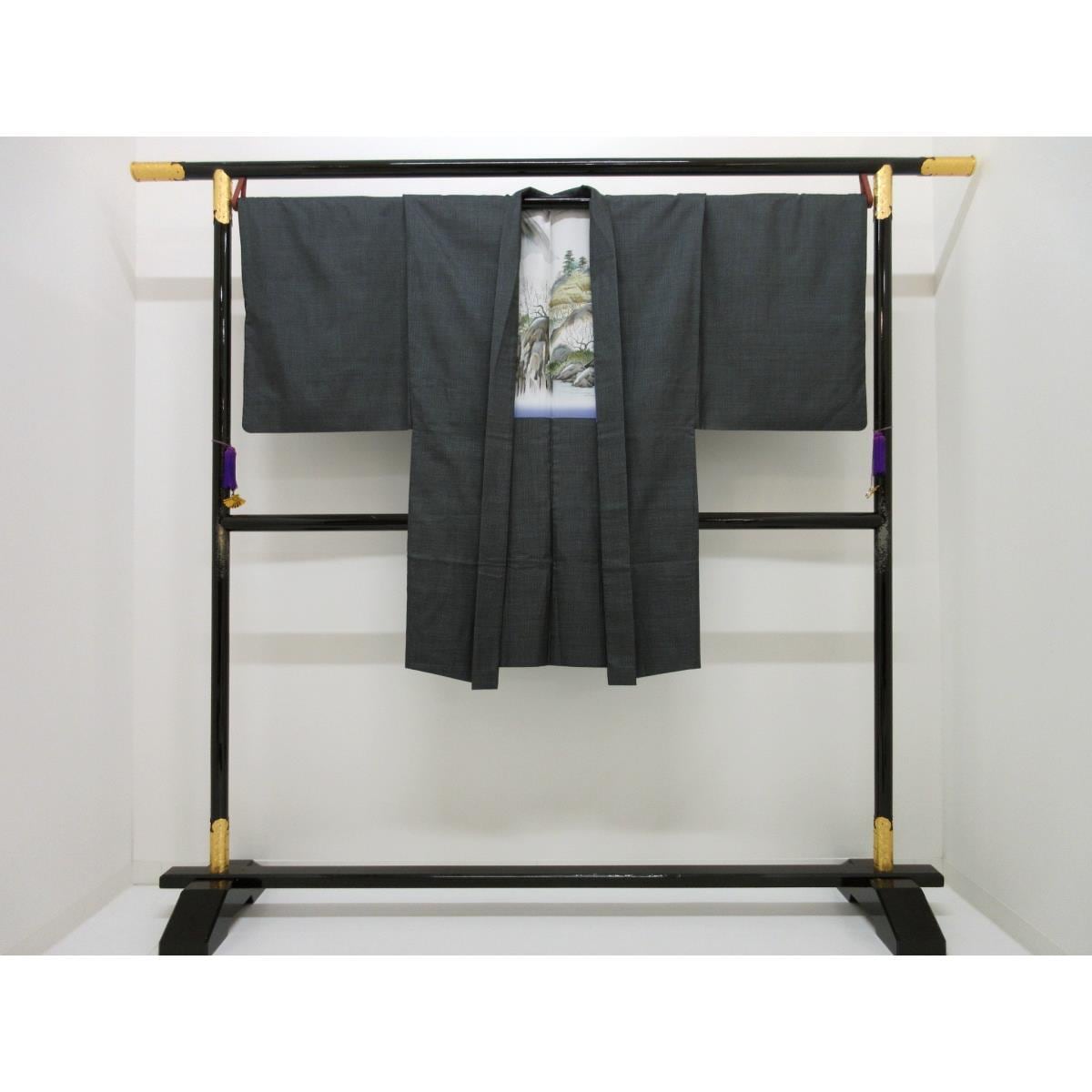 男物【大島紬】１００山　きもの・羽織　２点セット