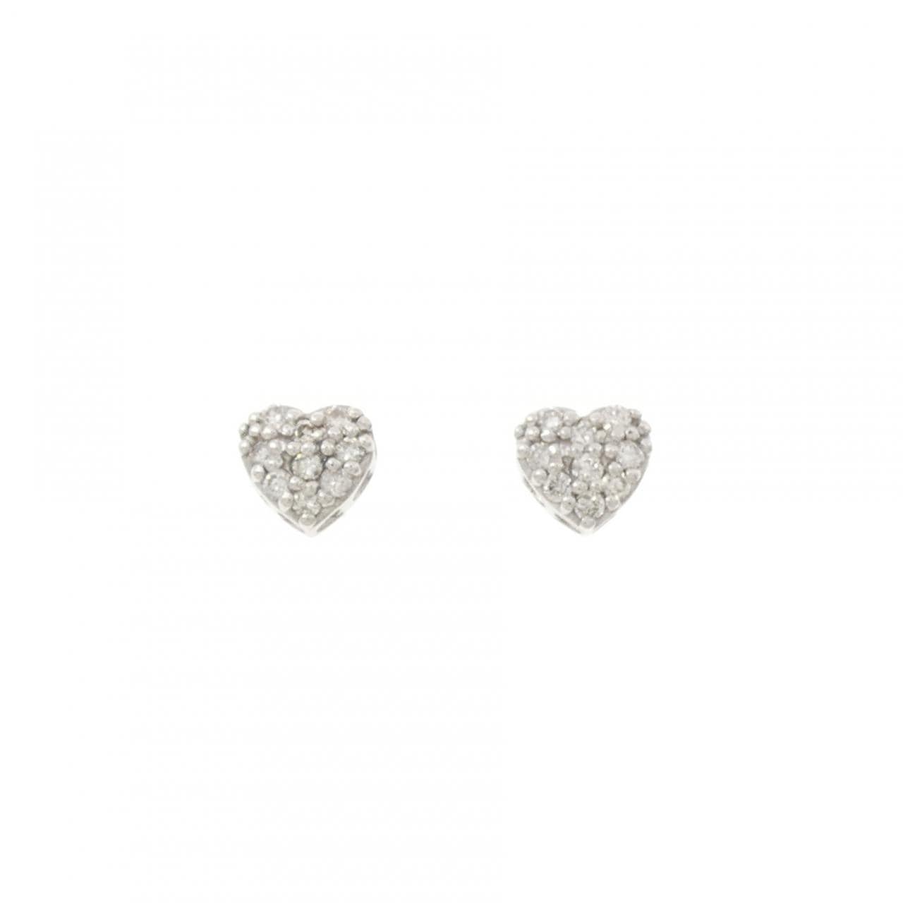 K18WG ハート ダイヤモンド ピアス 0.25CT