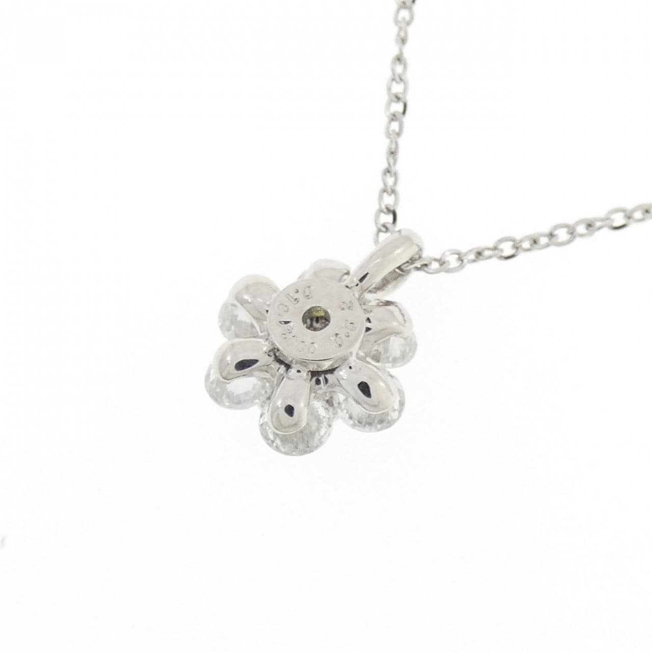 PT900/PT850 フラワー デマントイドガーネット ネックレス 0.18CT
