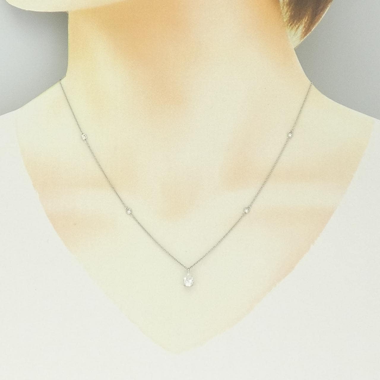 PT900/PT850 ダイヤモンド ネックレス 0.520CT G SI1 ペアシェイプ