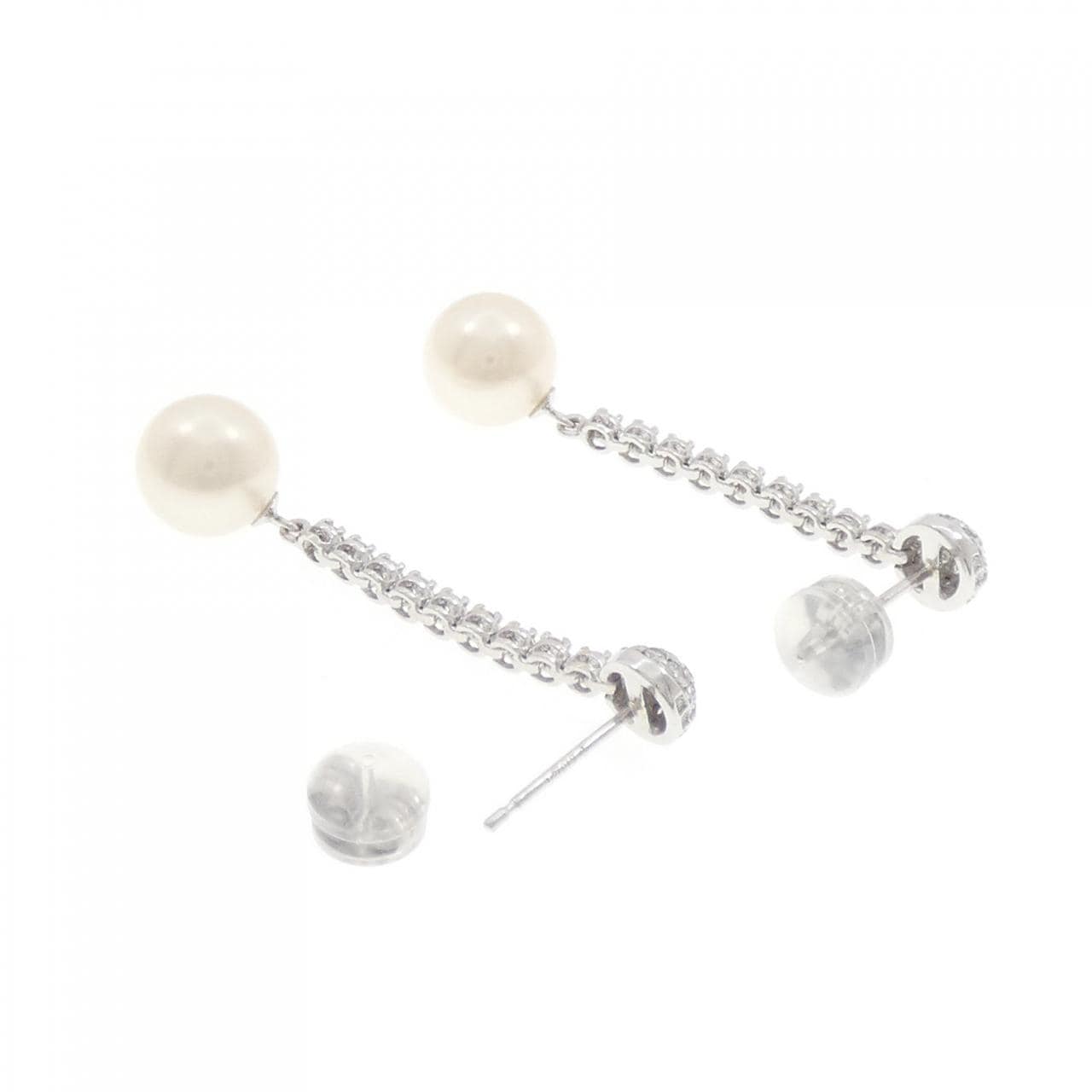 K18WG Akoya pearl earrings 7.6mm