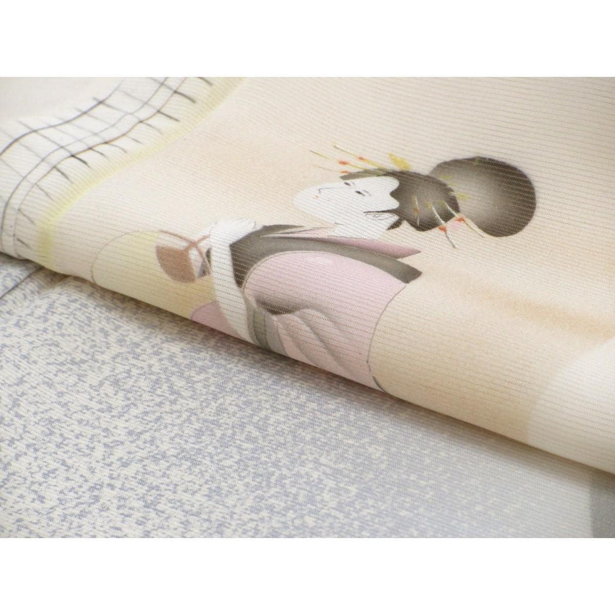 【未使用品】単衣　駒絽訪問着　友禅金彩加工　ボカシ染