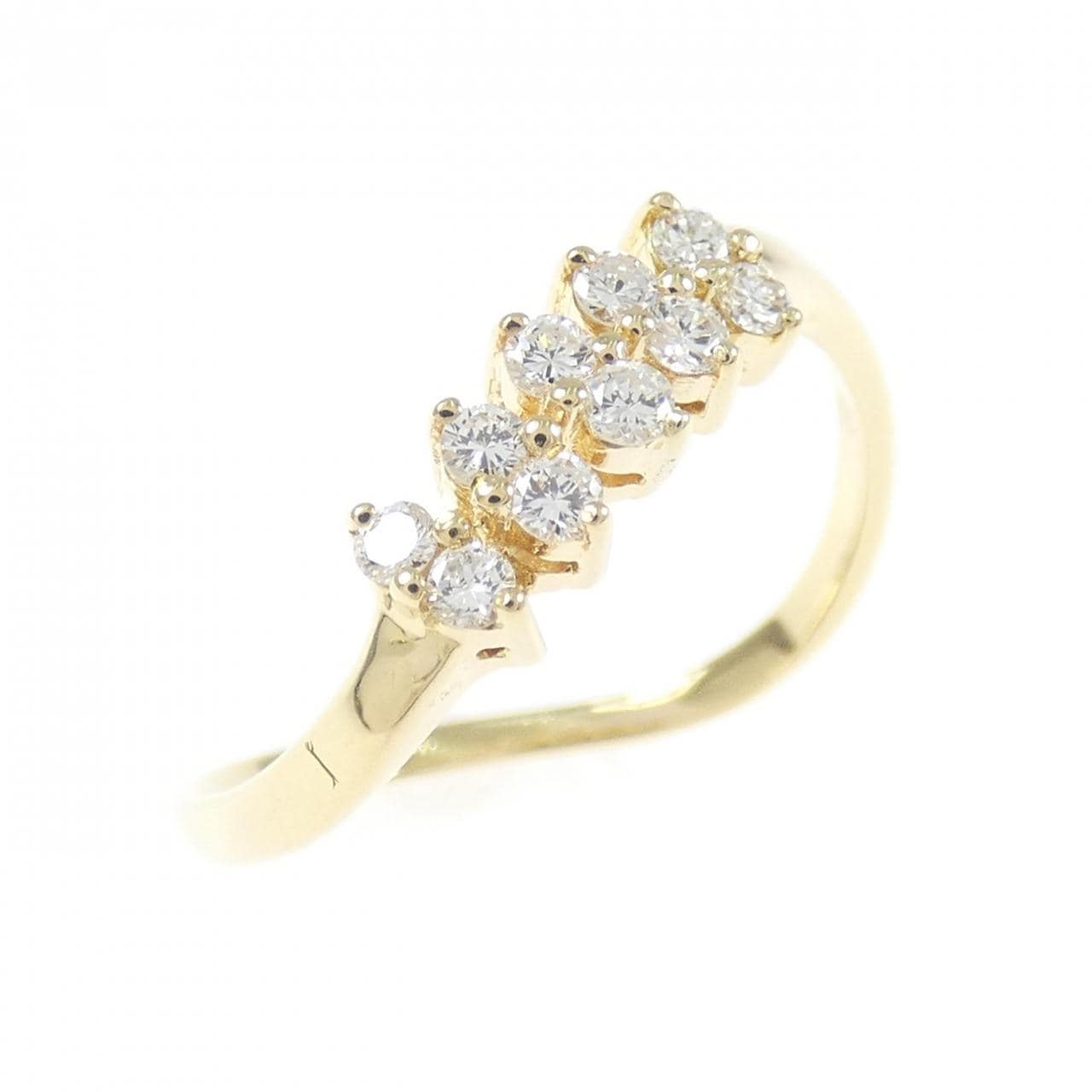 18KYG ダイヤモンド リング 0.18CT