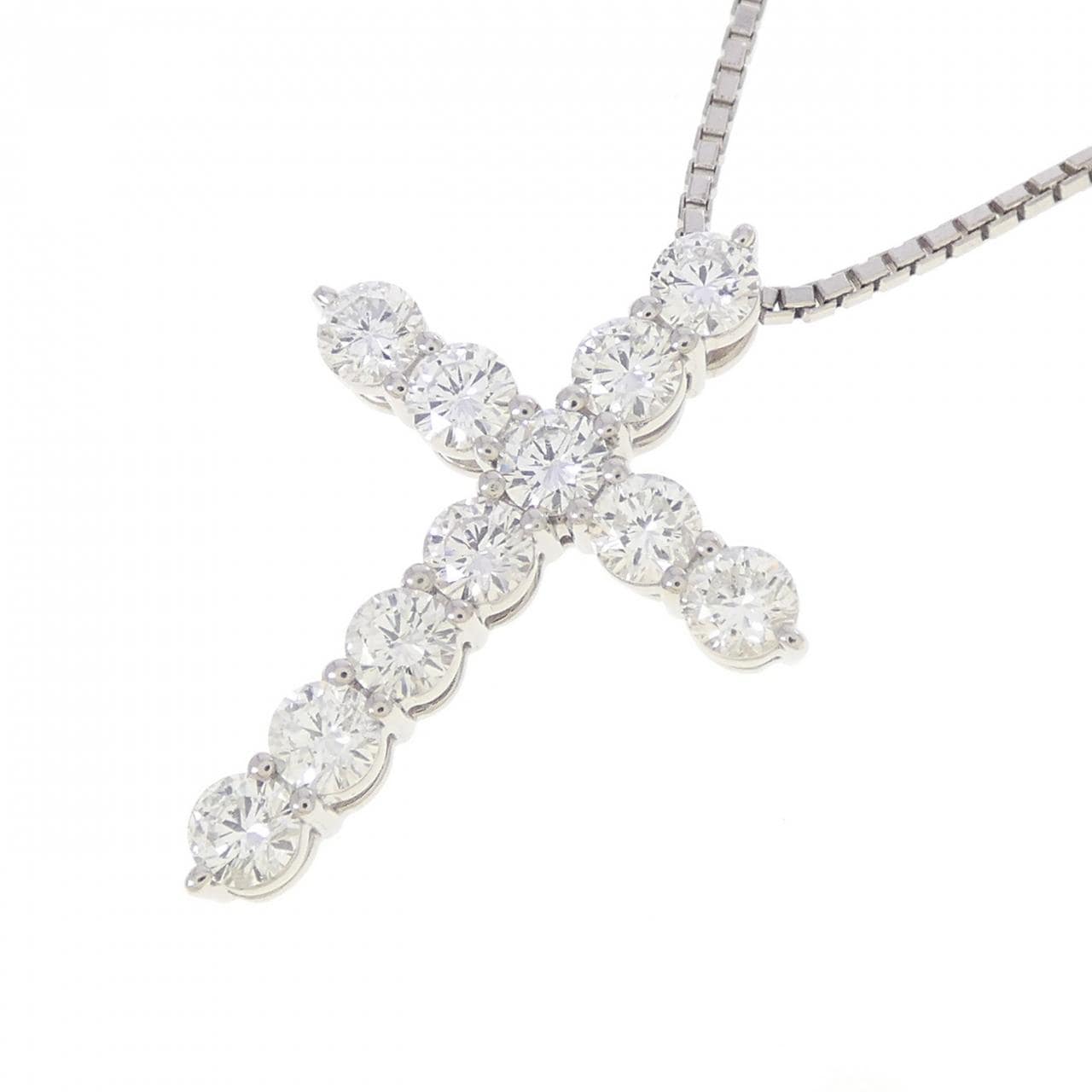 PT900/PT850 クロス ダイヤモンド ネックレス 1.00CT