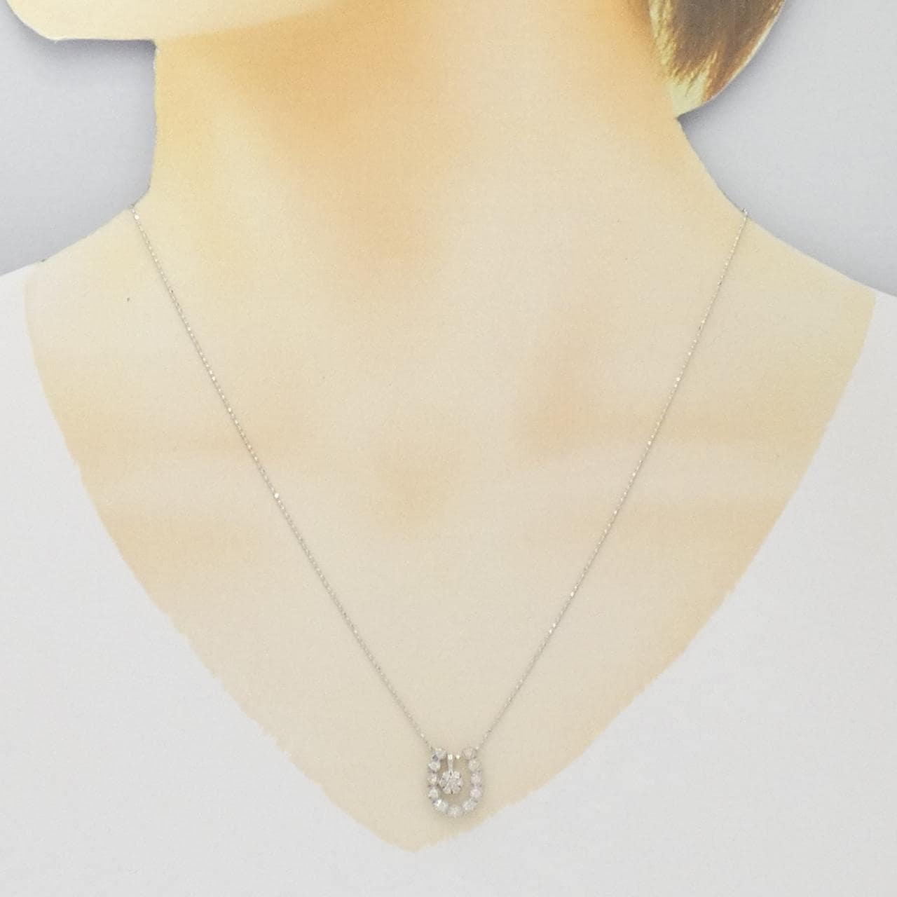 K18WG 2WAY ダイヤモンド ネックレス 0.17CT
