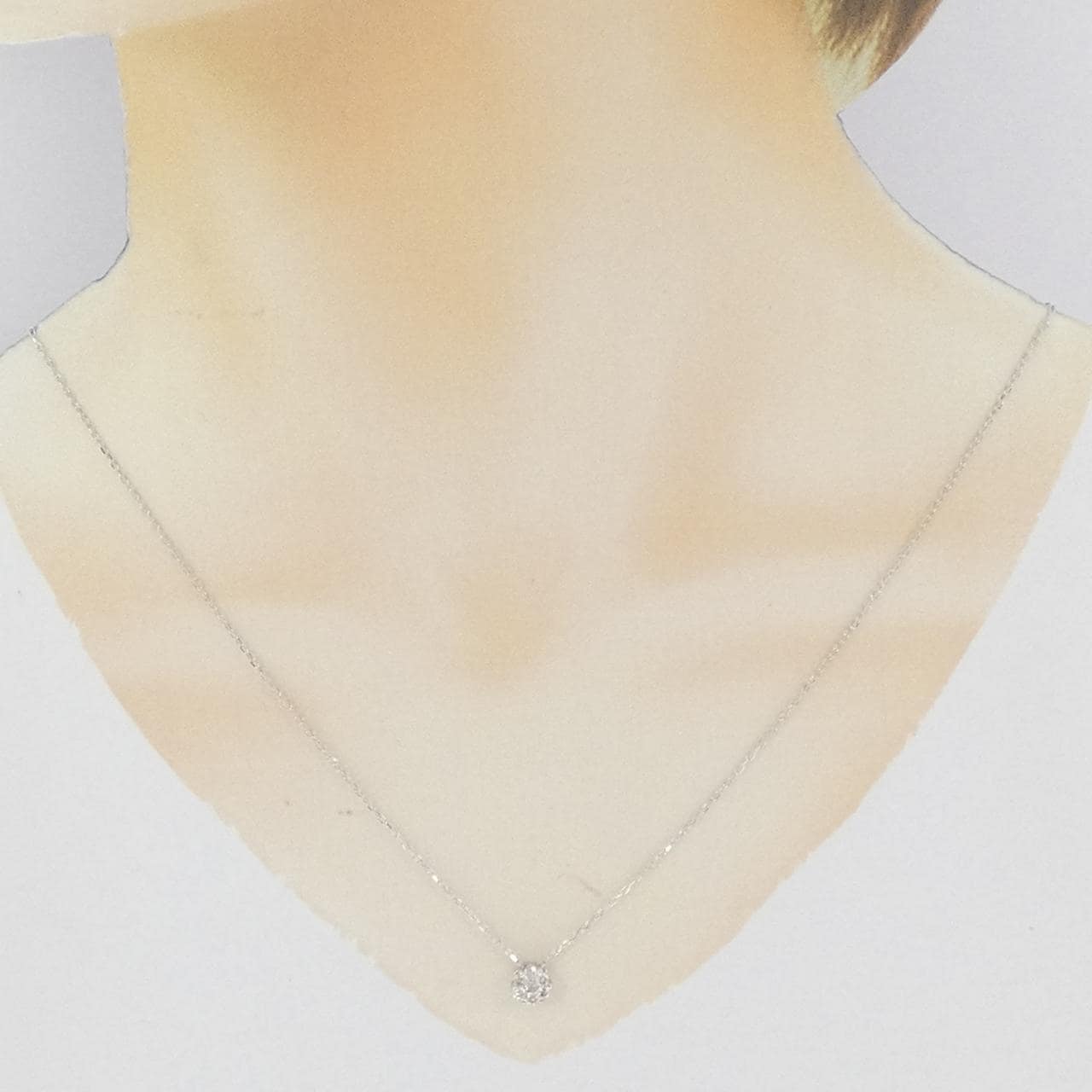 K18WG フラワー ダイヤモンド ネックレス 0.30CT