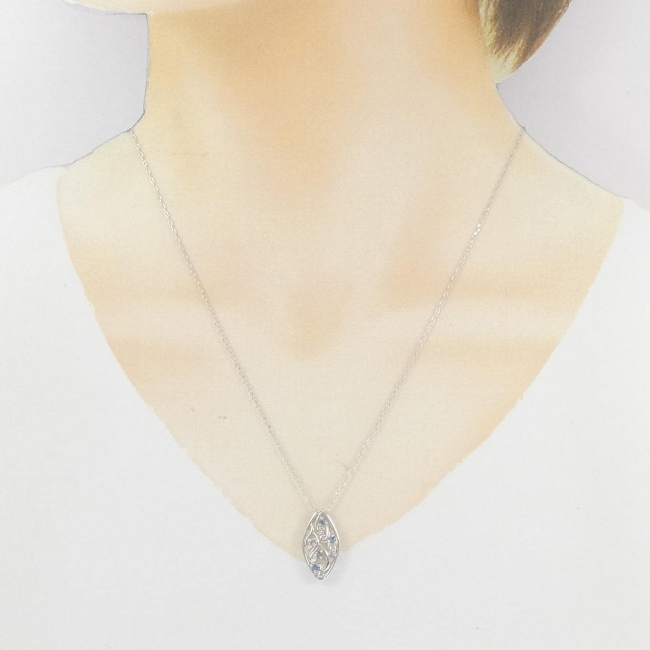 K18WG アクアマリン ネックレス