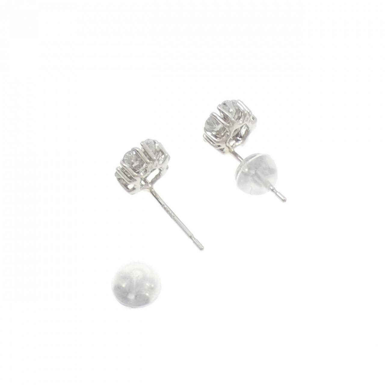 PT900 フラワー ダイヤモンド ピアス 0.56CT