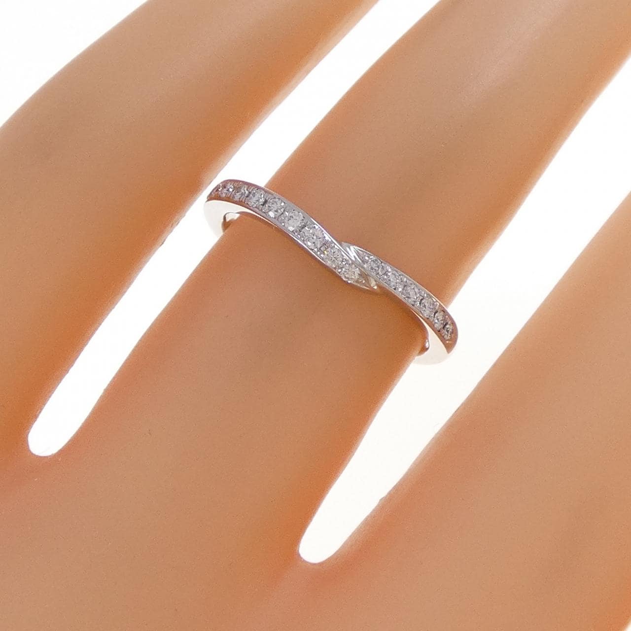 タサキ スティーレ デュアル パヴェ ライン リング 0.11CT