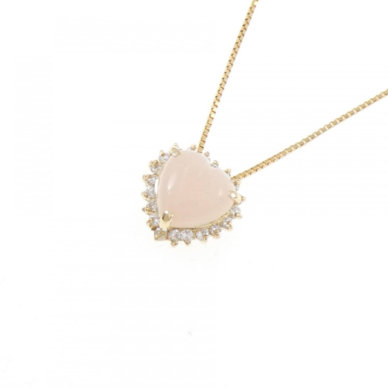 K18YG ハート オパール ネックレス