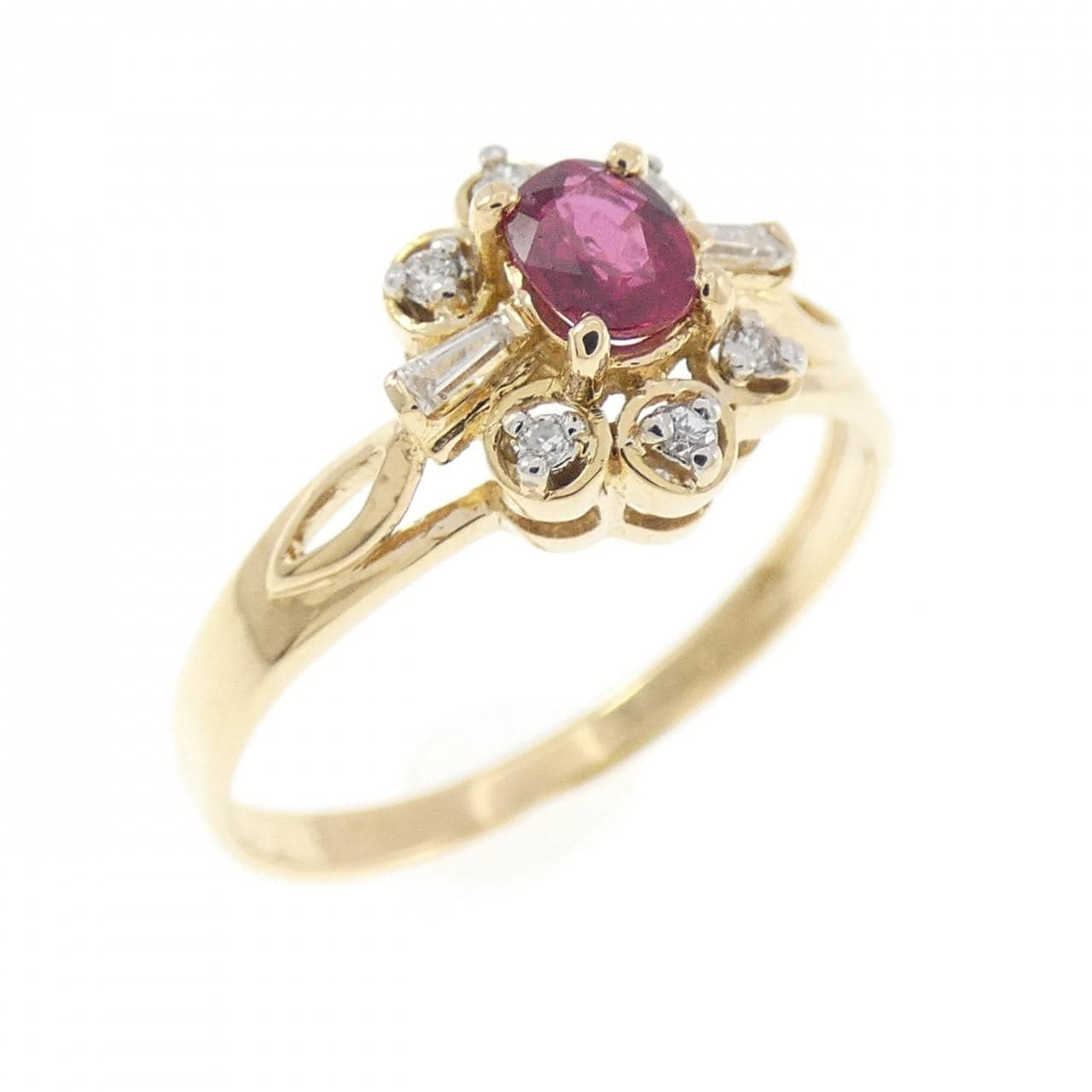 K18YG ルビー リング 0.19CT
