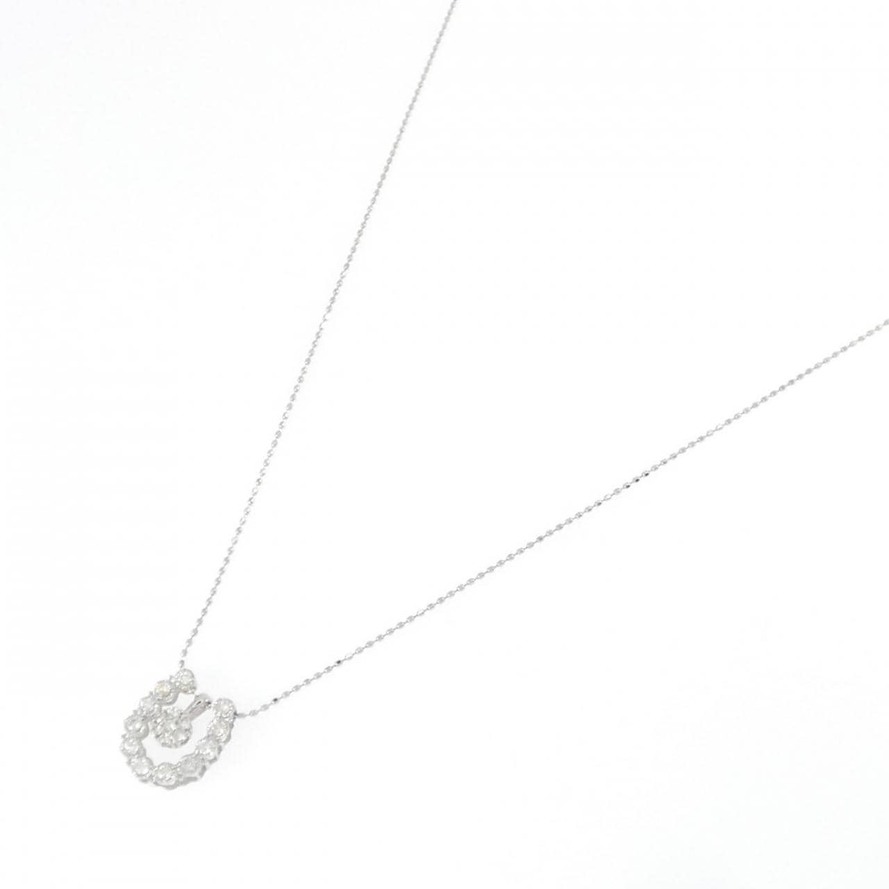 K18WG 2WAY ダイヤモンド ネックレス 0.08CT