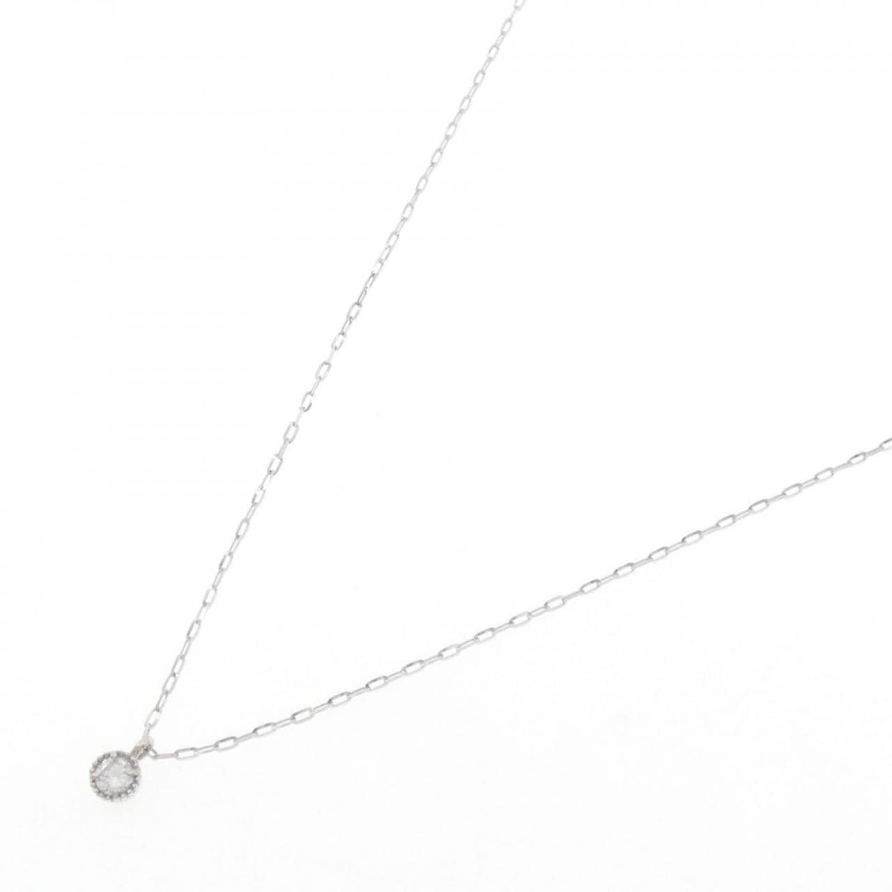 K18WG ソリティア ダイヤモンド ネックレス 0.10CT