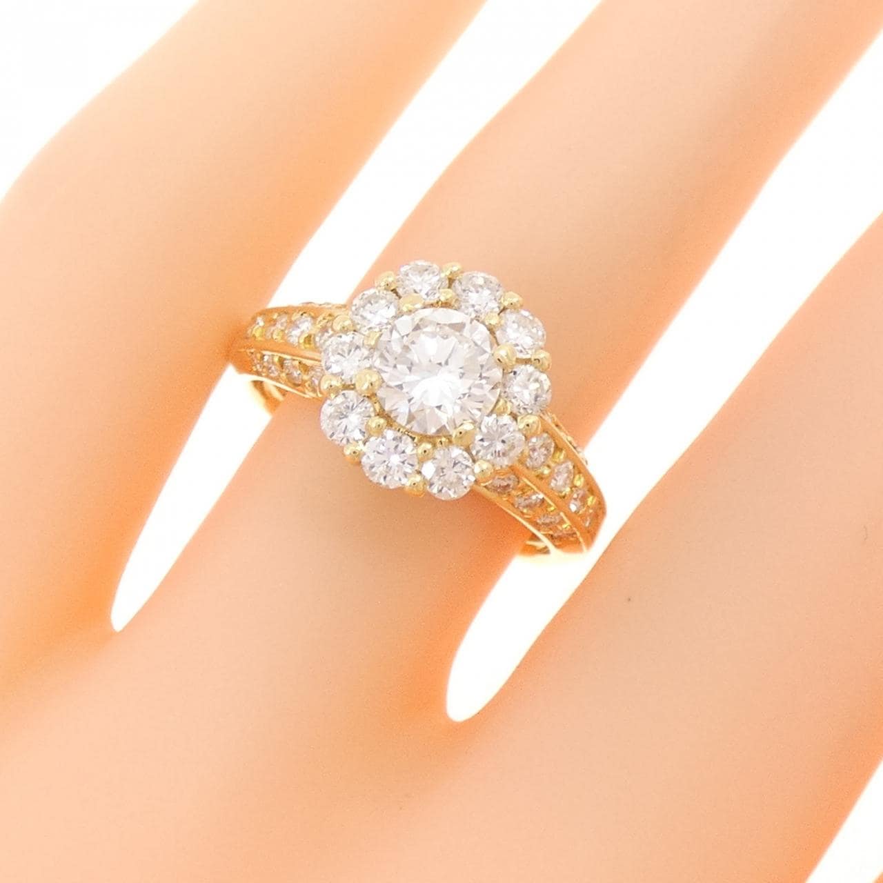 K18YG ダイヤモンド リング 0.634CT F SI2 VG