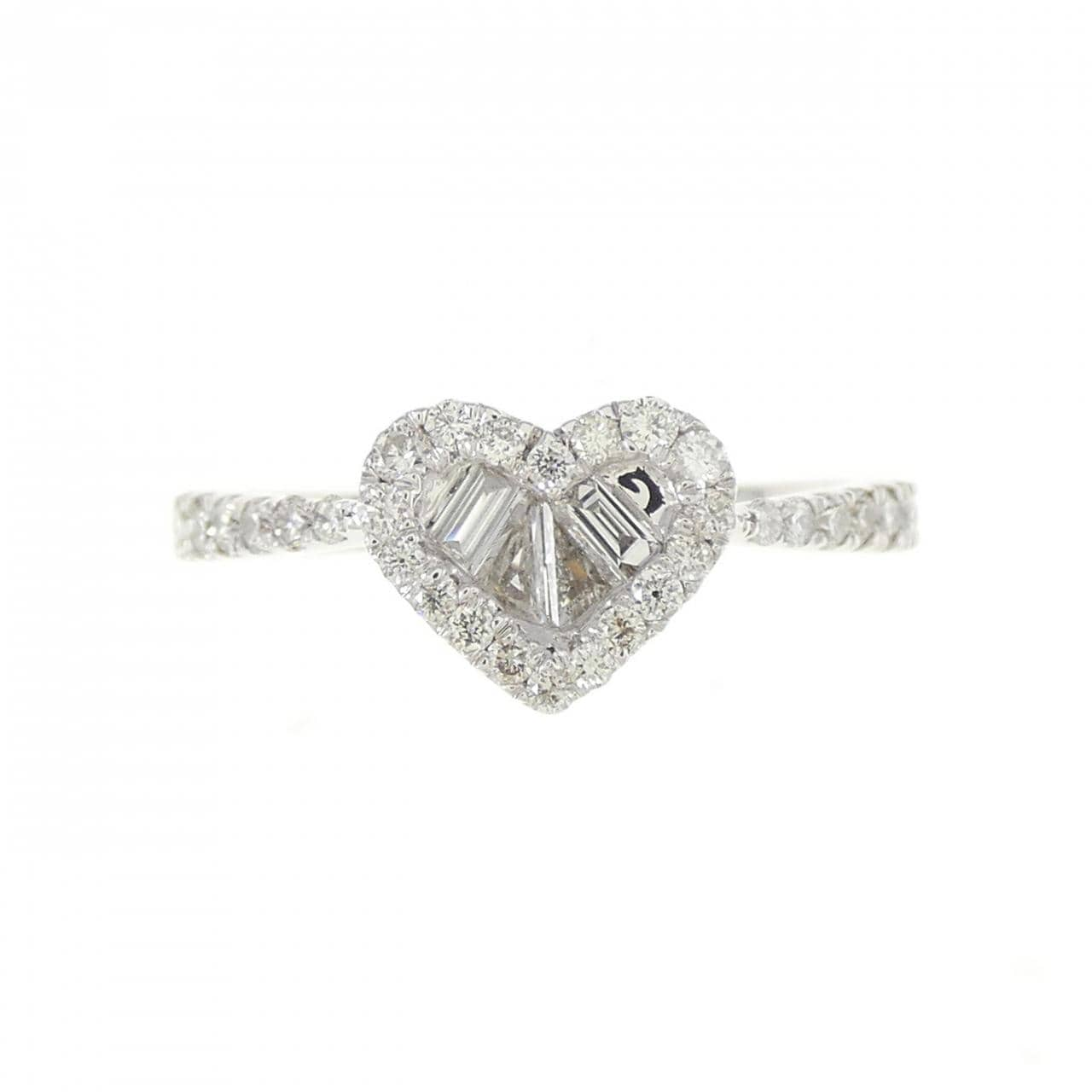 K18WG heart Diamond ring 0.38CT