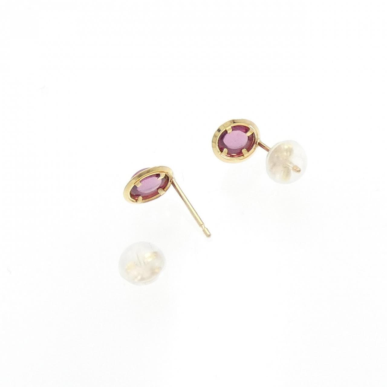 [BRAND NEW] K18YG Garnet earrings