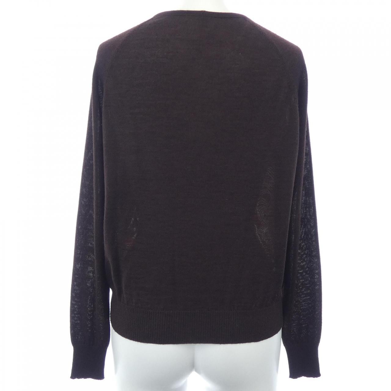 【ヴィンテージ】エルメス HERMES SULFURE&PRESSE PAPIERSⅡ ツイルレーヌ カーディガン