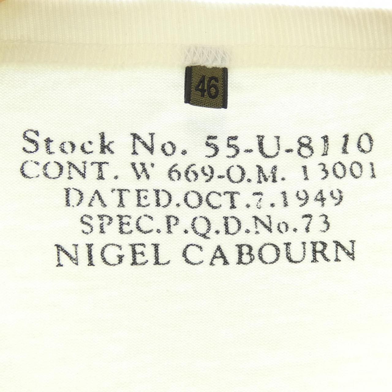 ナイジェルケーボン NIGEL CABOURN Tシャツ