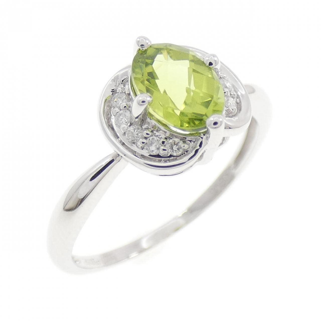 K18WG ペリドット リング 0.92CT