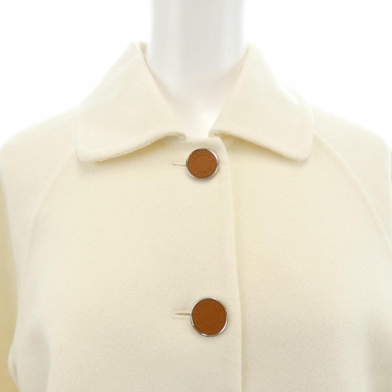 エルメス HERMES ダブルフェイス クルードセル ラムスキンボタン 4E0102DA コート