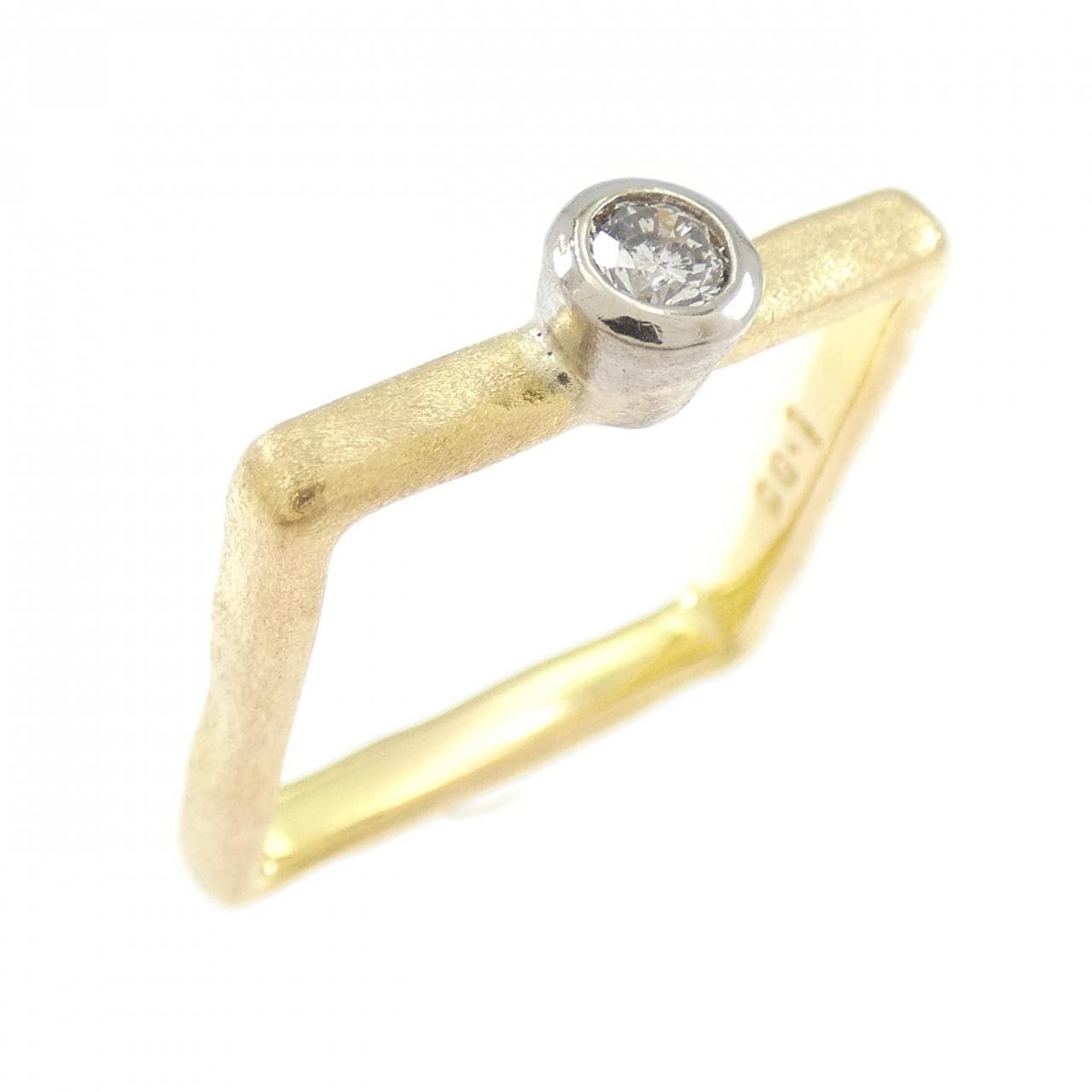 K20YG/K18WG ダイヤモンド リング 0.1CT