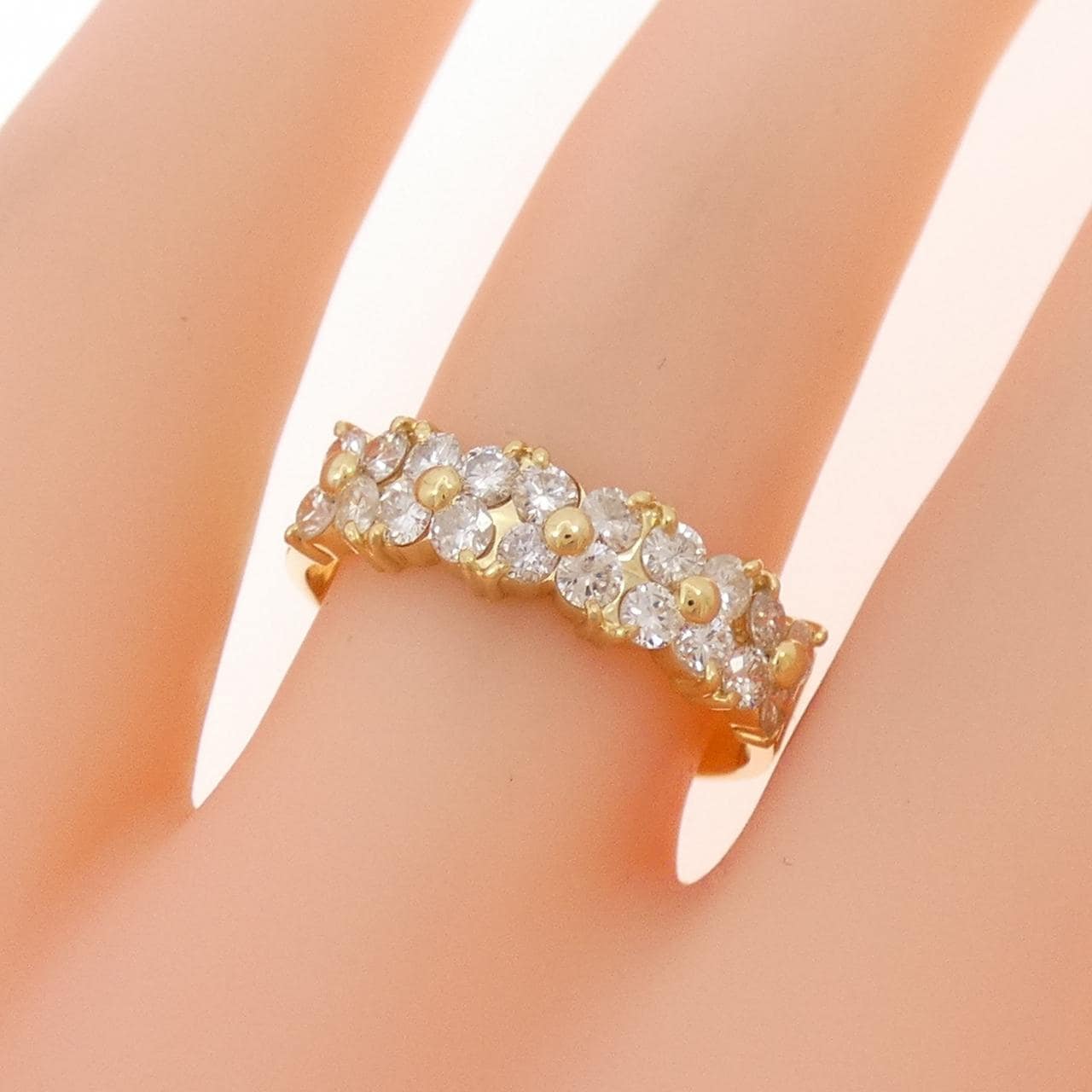 K18YG花朵鑽石戒指0.70CT