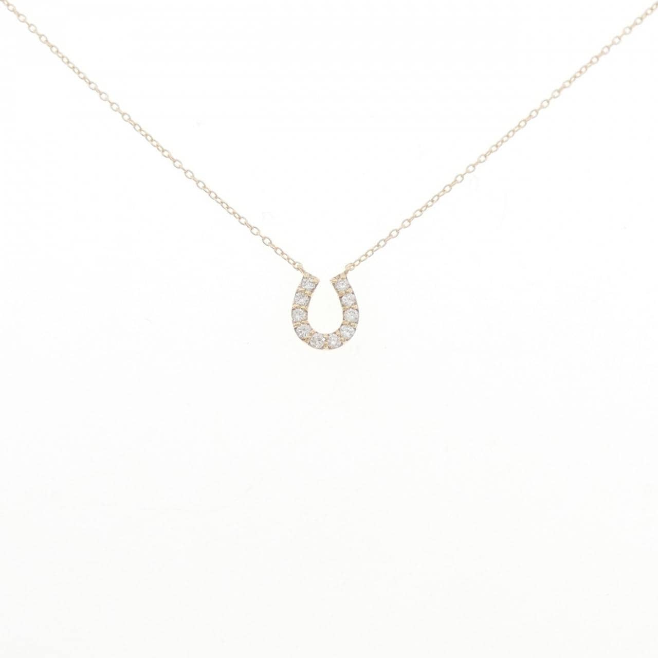 【リメイク】K10YG  ホースシュー ダイヤモンド ネックレス 0.15CT
