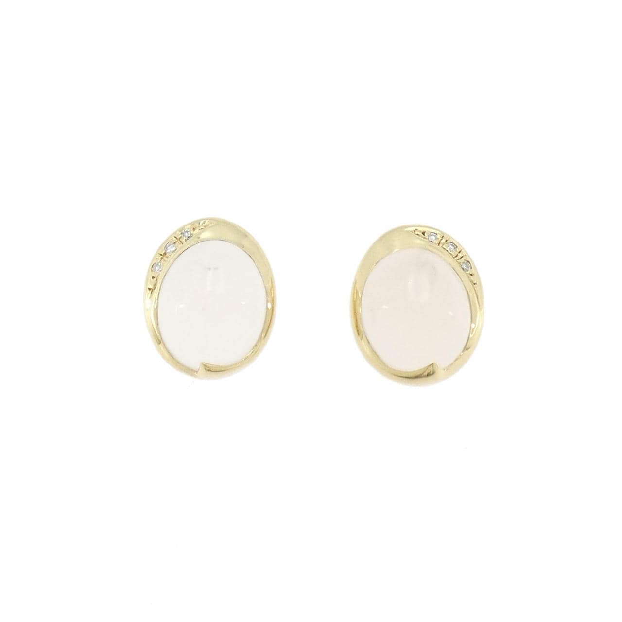 K18YG ローズクオーツ ピアス 10.84CT
