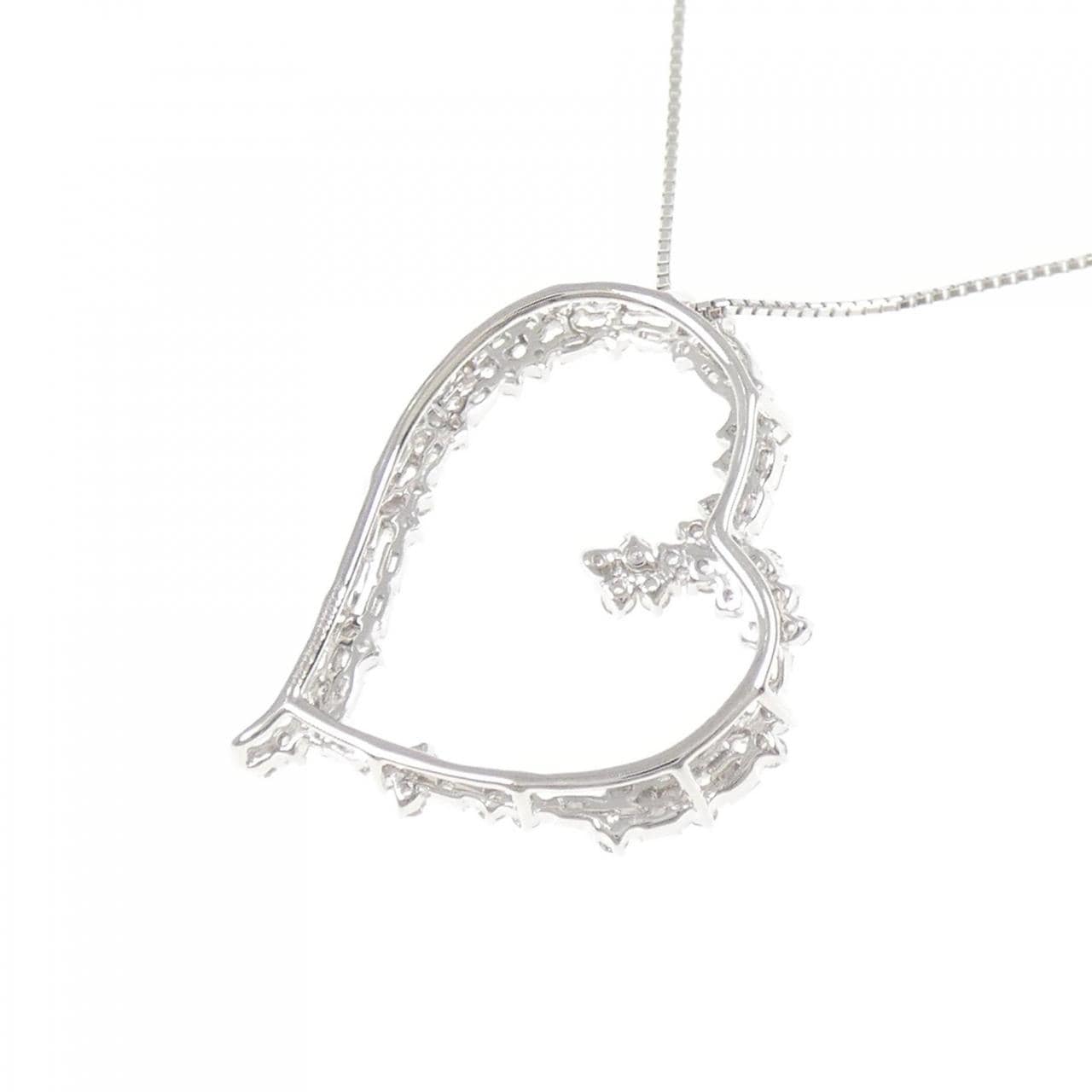 K18WG ハート ダイヤモンド ネックレス 0.80CT