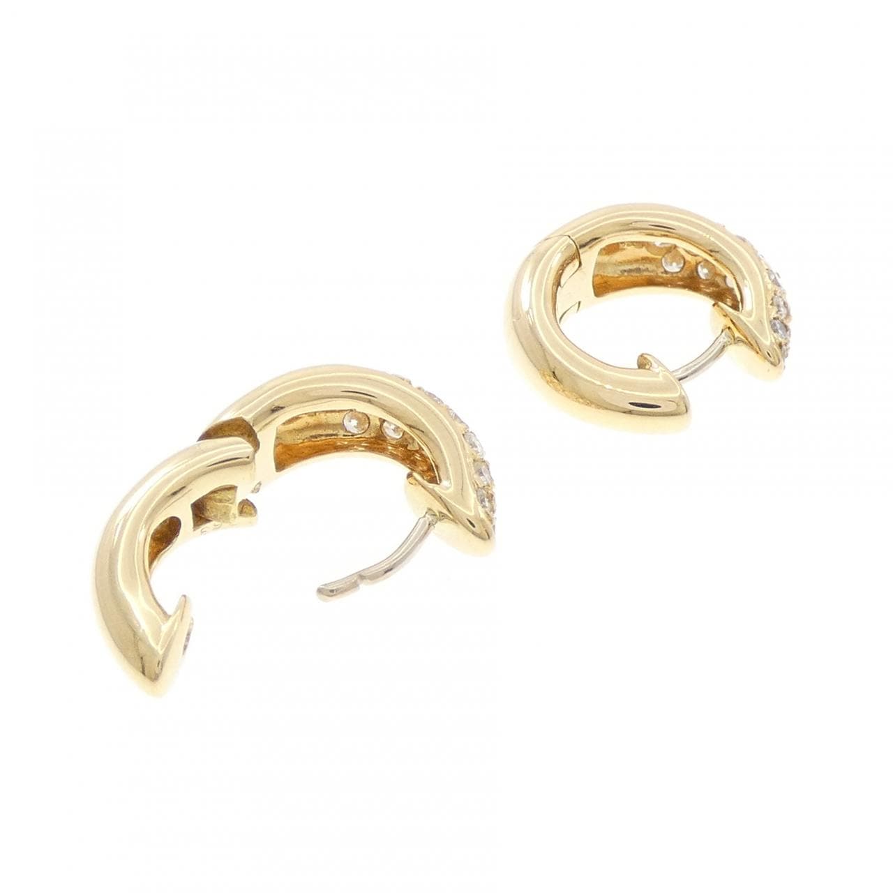 750YG パヴェ ダイヤモンド ピアス 0.63CT