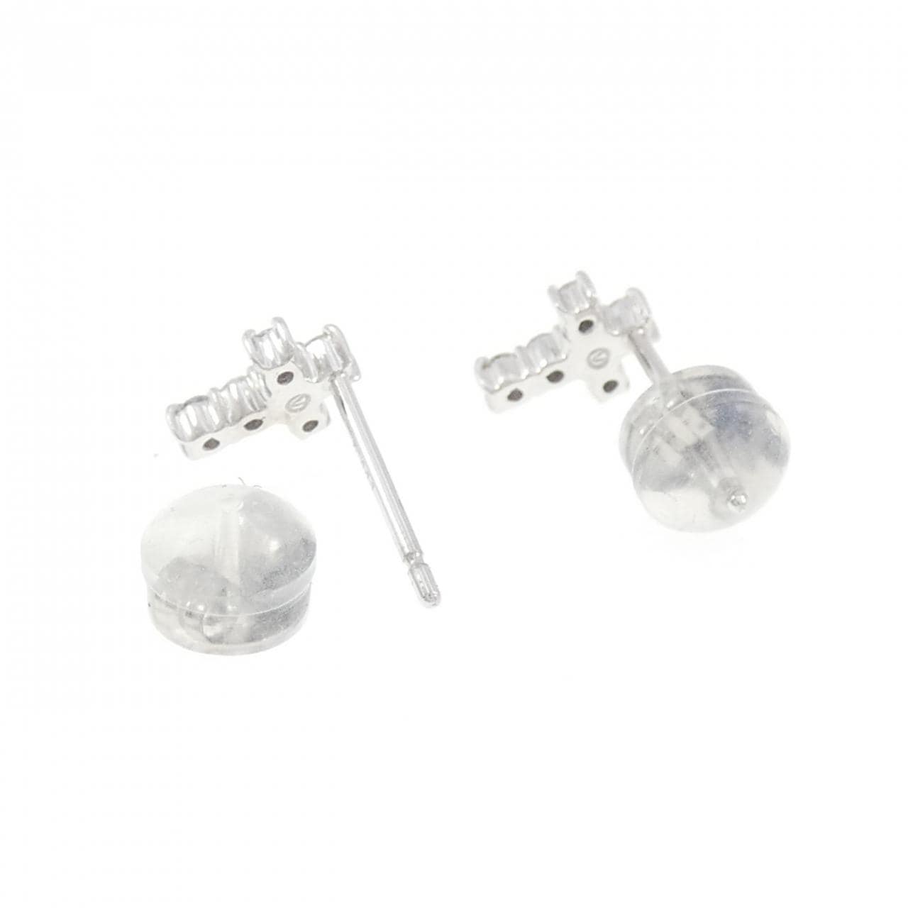 PT900 クロス ダイヤモンド ピアス