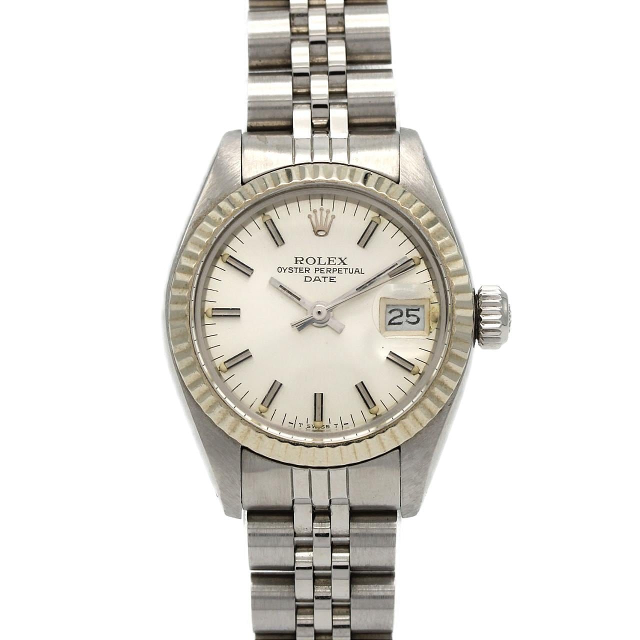 【ノーメンテナンス還元価格】ロレックス オイスターパーペチュアルデイト 6917 SSxWG 自動巻 6番台