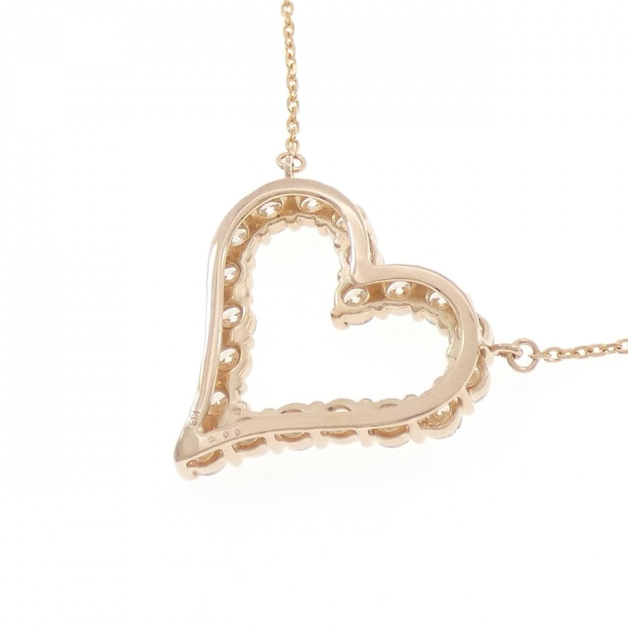 K18PG ハート ダイヤモンド ネックレス 2.00CT