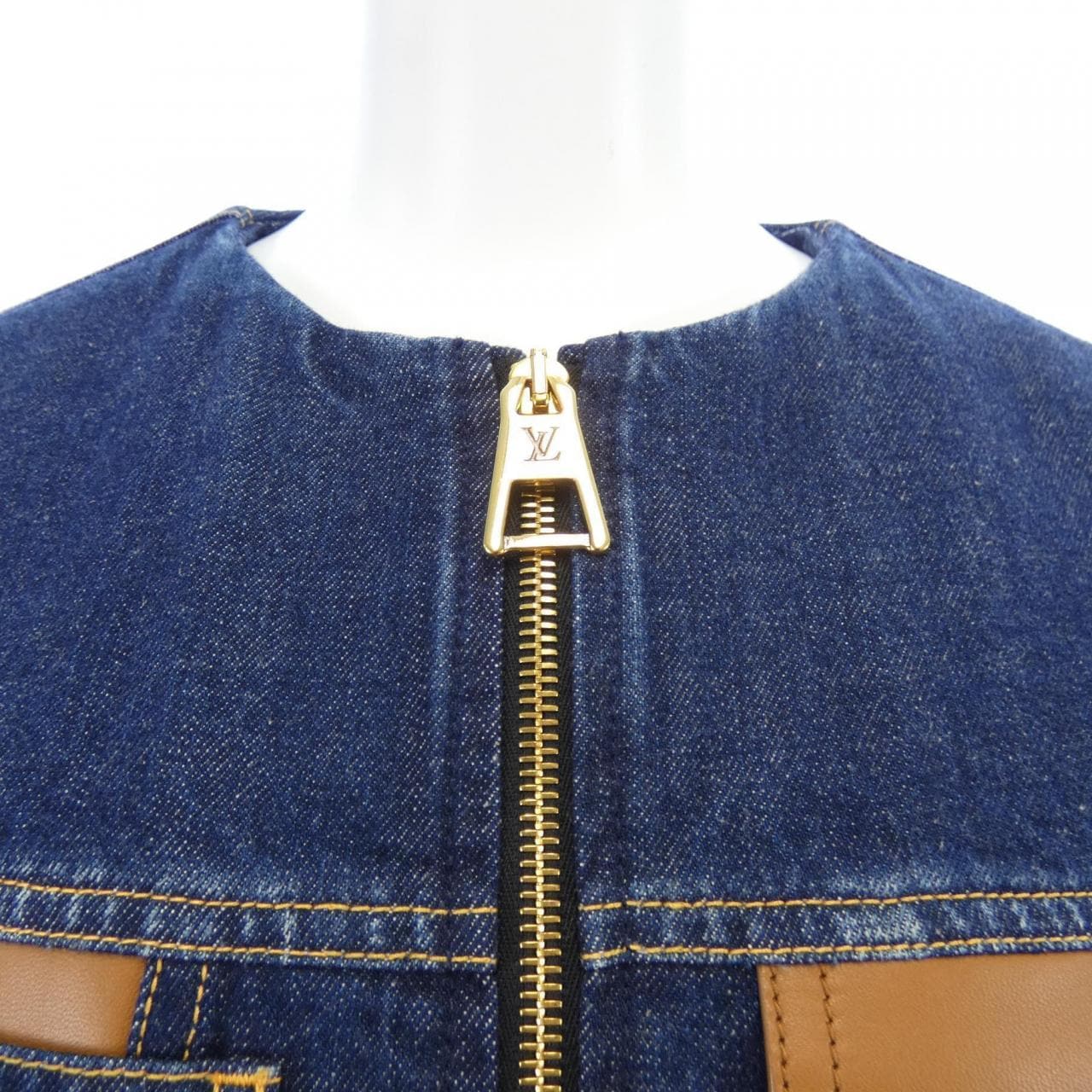 ルイヴィトン LOUIS VUITTON レザーアクセントデニムジャケット FOJA07GM1 デニムジャケット