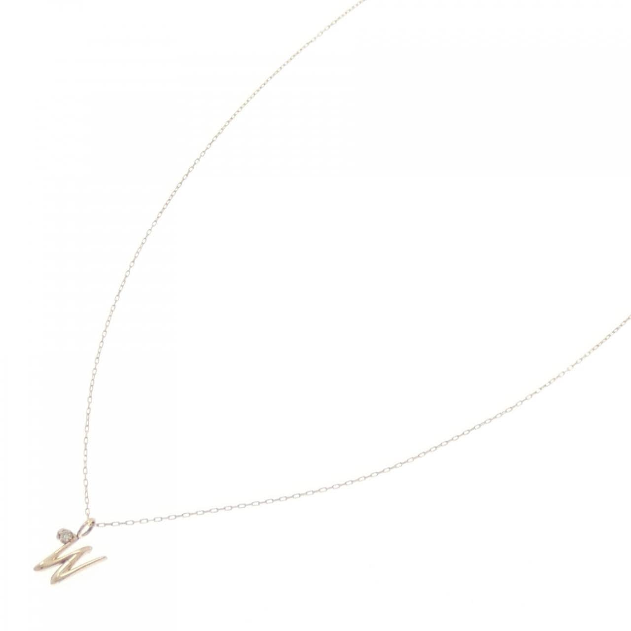 K10YG イニシャルW ダイヤモンド ネックレス